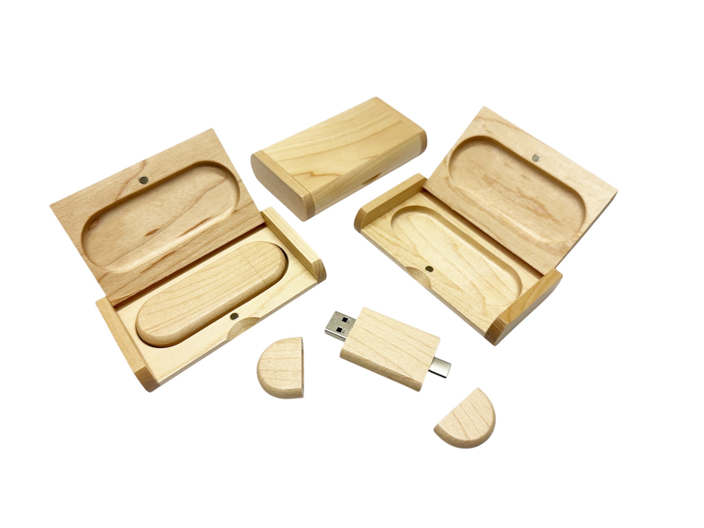 USB + USB-C Flashdisk 16GB - světlý s gravírováním - pro PC i TELEFON